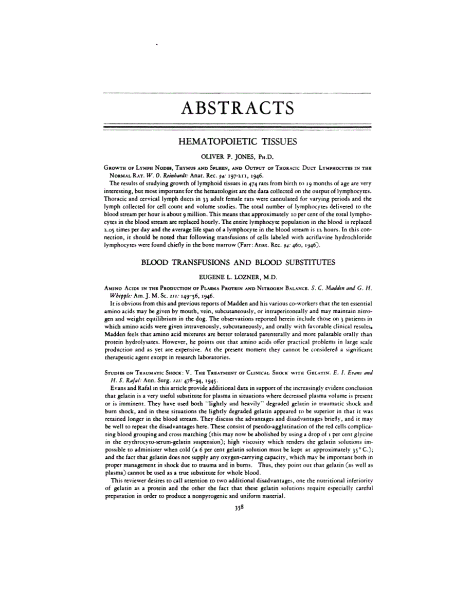 First page of ABSTRACTS