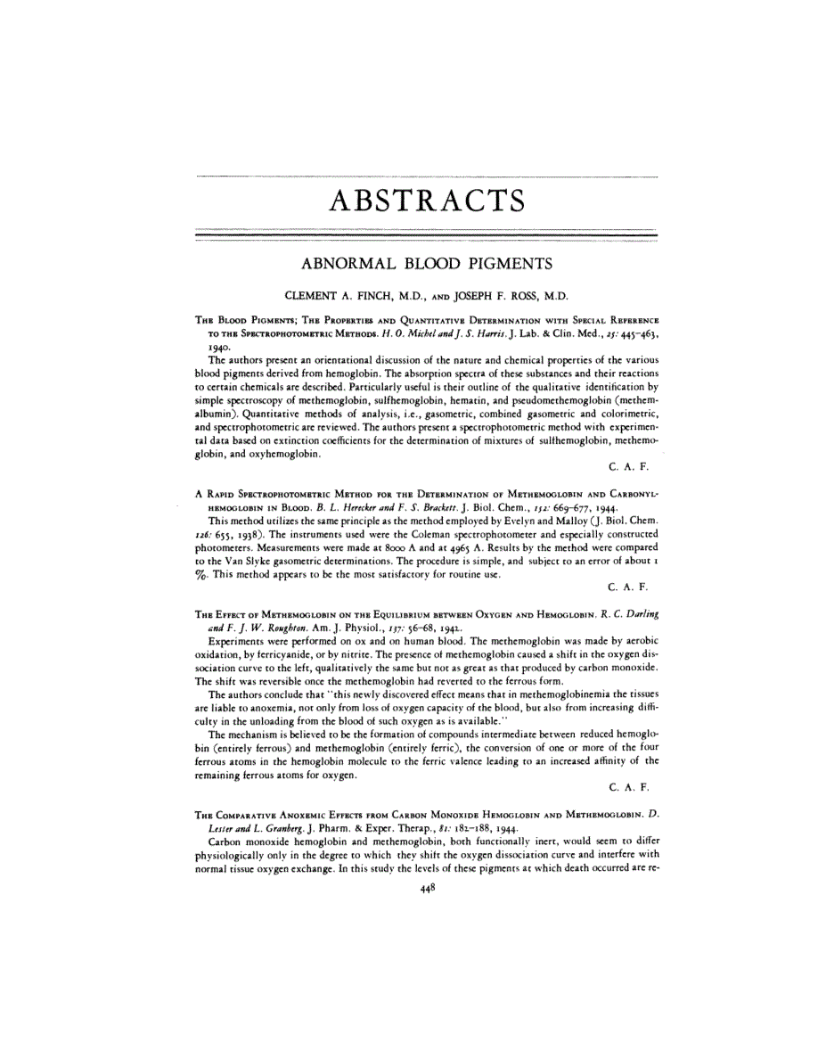 First page of ABSTRACTS
