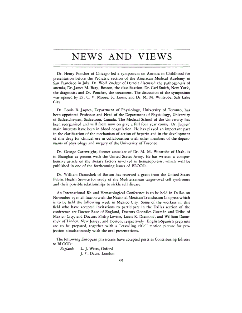 First page of NEWS AND VIEWS