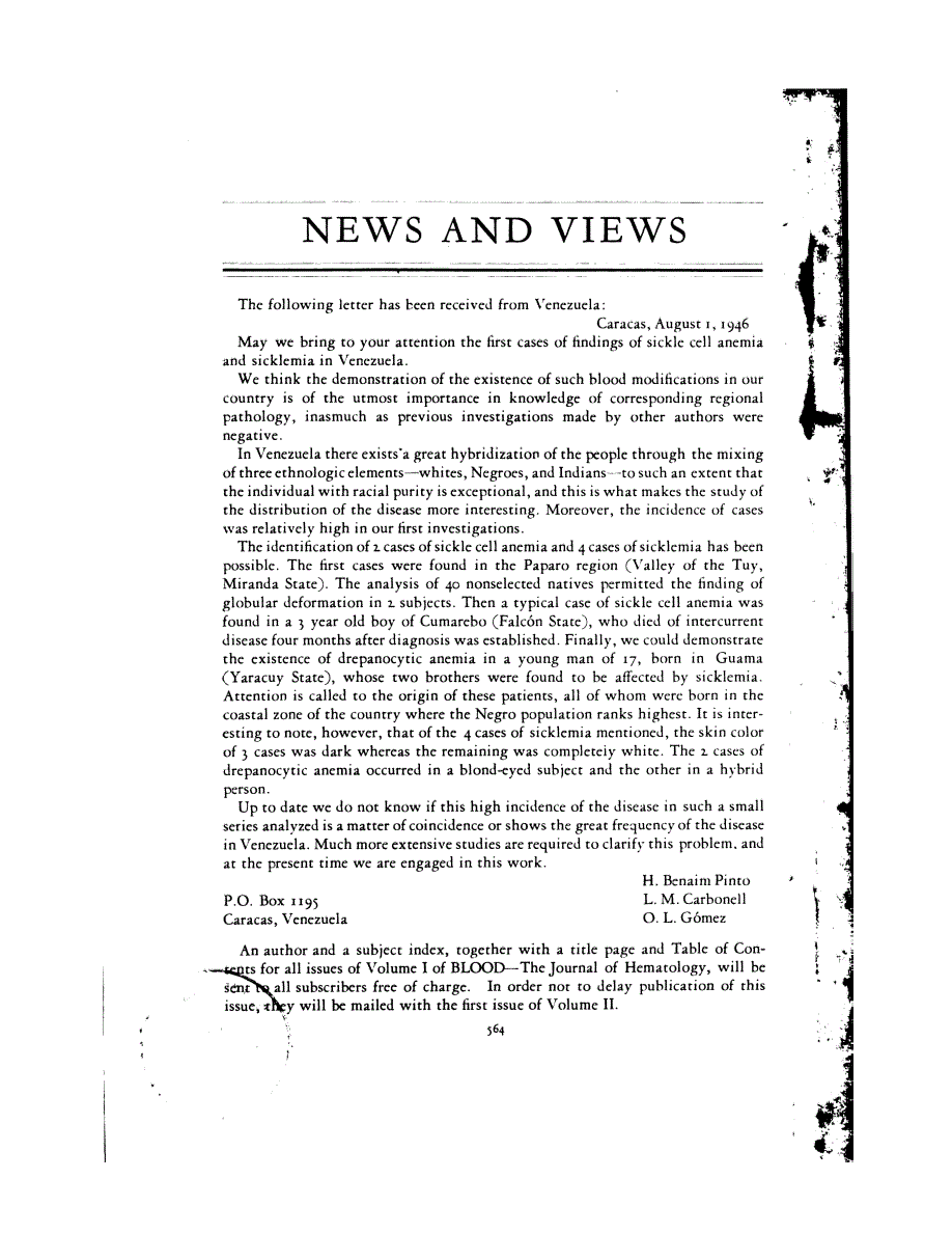 First page of NEWS AND VIEWS