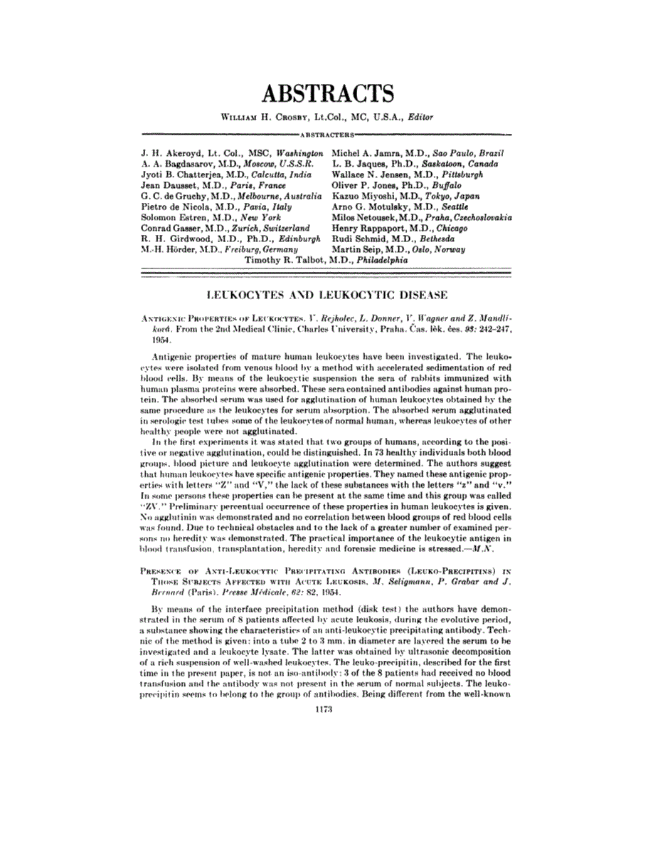 First page of ABSTRACTS