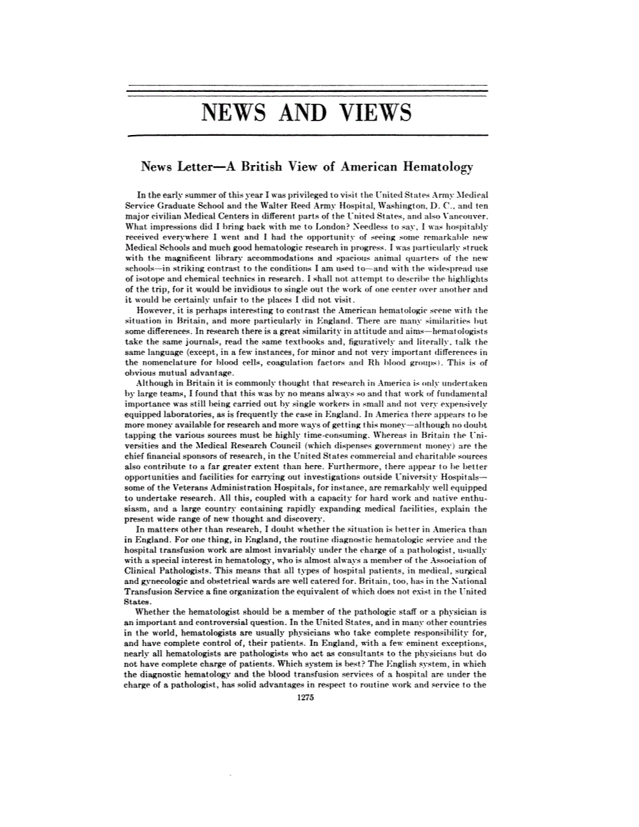 First page of NEWS AND VIEWS