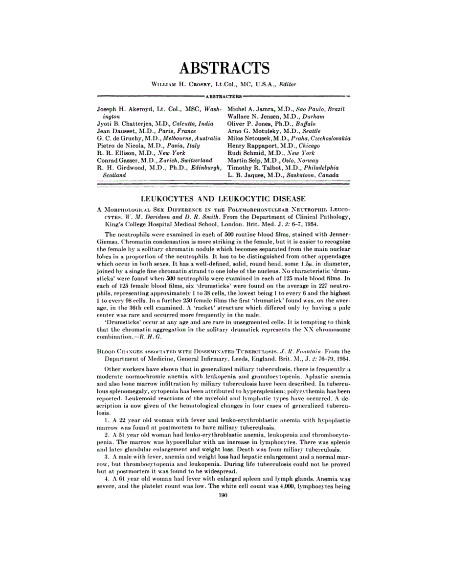 First page of ABSTRACTS
