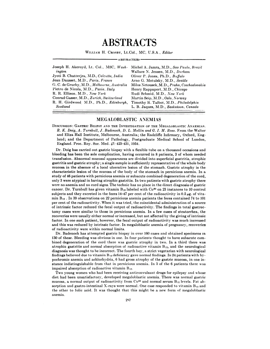First page of ABSTRACTS