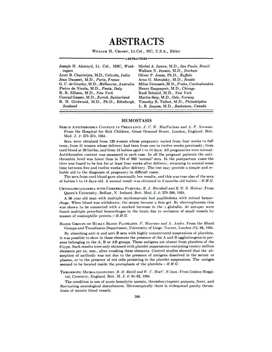 First page of ABSTRACTS