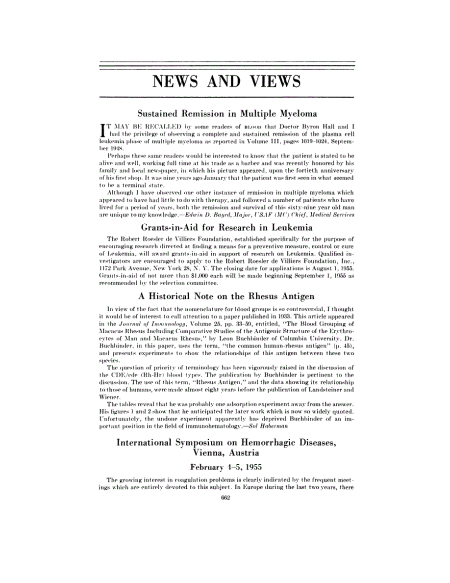 First page of NEWS AND VIEWS