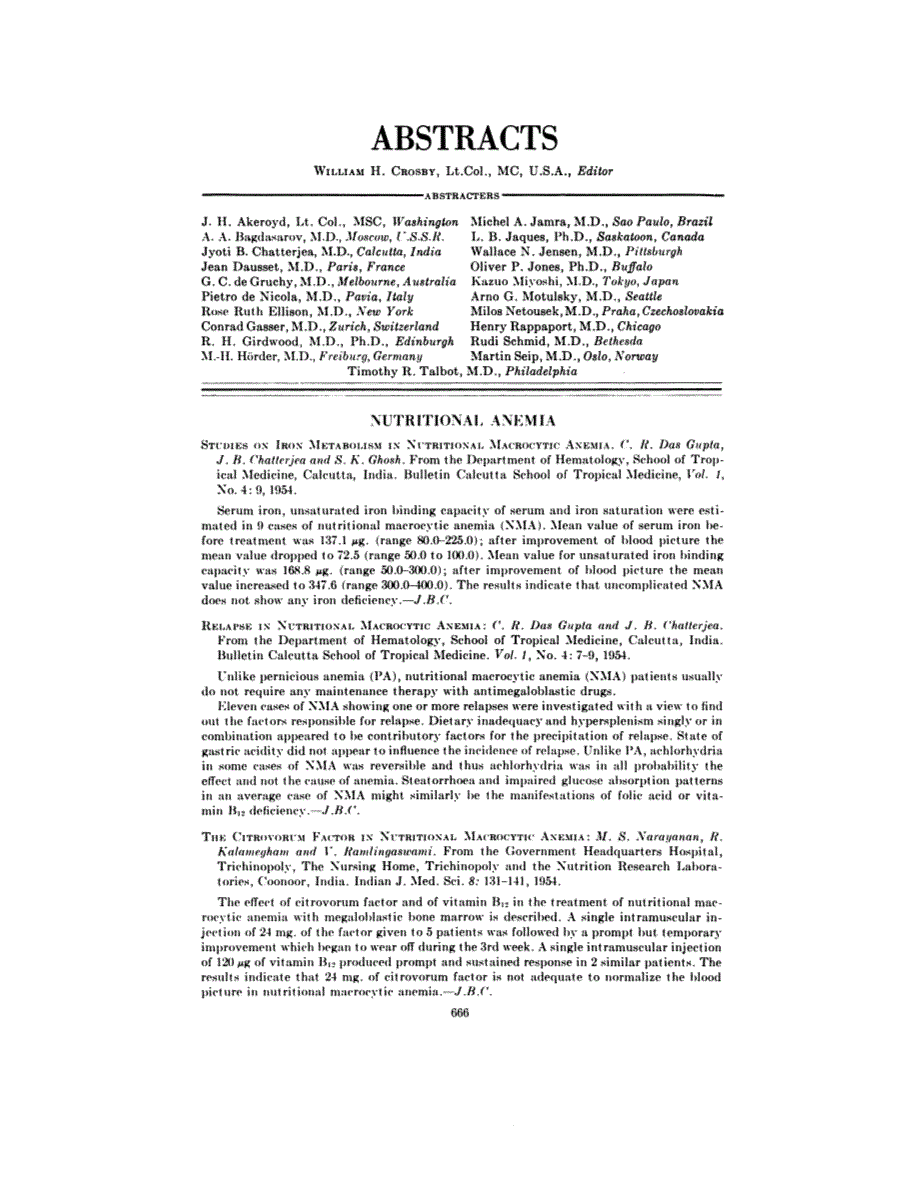 First page of ABSTRACTS