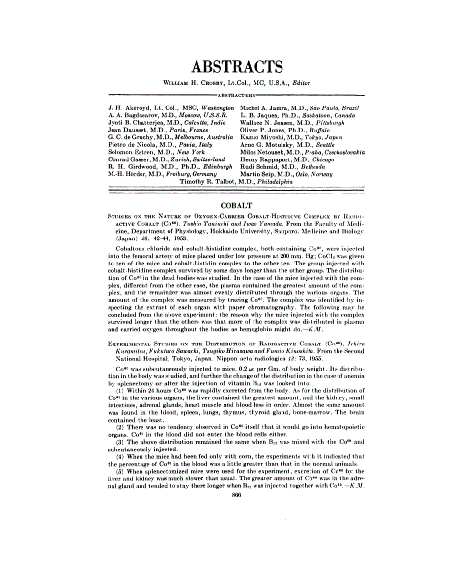 First page of ABSTRACTS