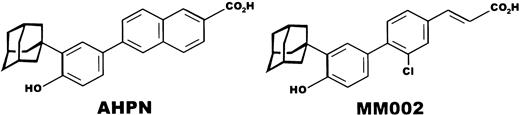 Fig. 1. Structures of CD437 and MM002.