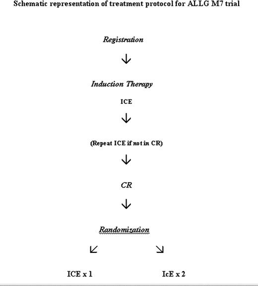 Figure 1. Schematic representation of treatment protocol for ALLG M7 trial.