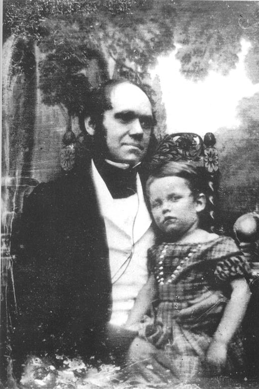 Figure 2. An 1842 daguerrotype of Charles Darwin and his oldest son, William. Copyright NMR/English Heritage, used with permission.
