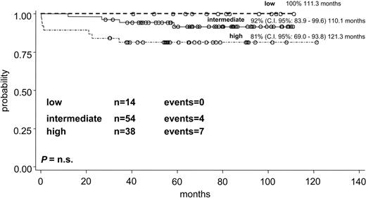 Figure 6. Survival probability according to risk groups.