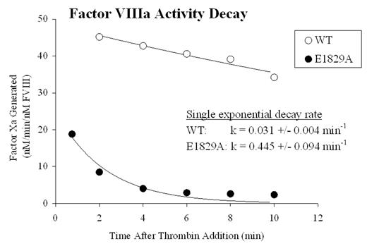 Factor VIIIa Activity Decay