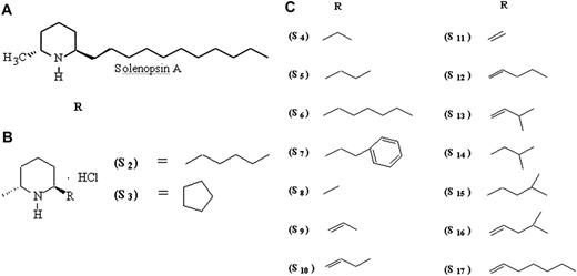 Figure 1. Structure of solenopsin and solenopsin analogs.