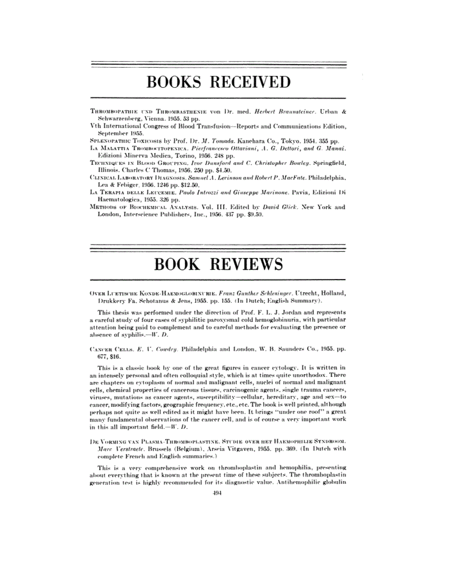 First page of BOOKS RECEIVED