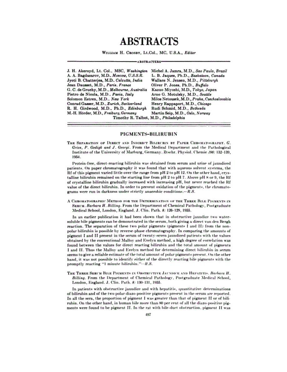 First page of ABSTRACTS