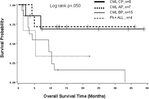 Fig. 1. Overall survival from Allogeneic SCT