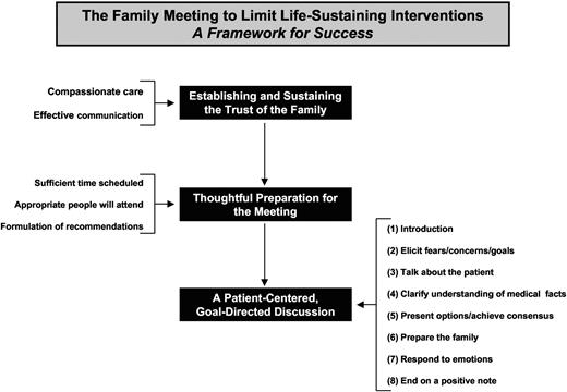 Figure 1. A framework for achieving a successful family meeting.