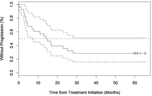 Figure 2. TTP in 28 LPL patients treated with alemtuzumab.