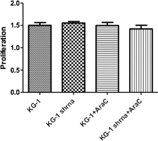Fig. 2:. Effect of cytarabine on VEGFR2 knock down in KG-1