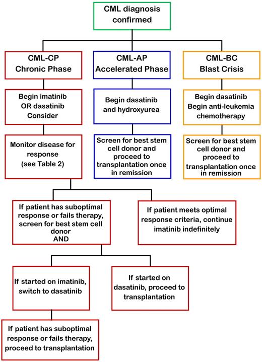 Figure 1. Flowchart for the management of pediatric CML.