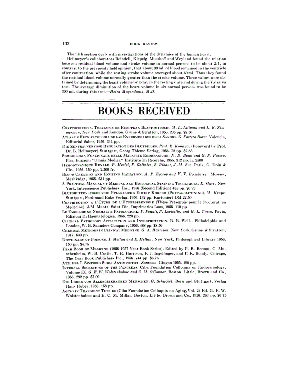 First page of BOOKS RECEIVED