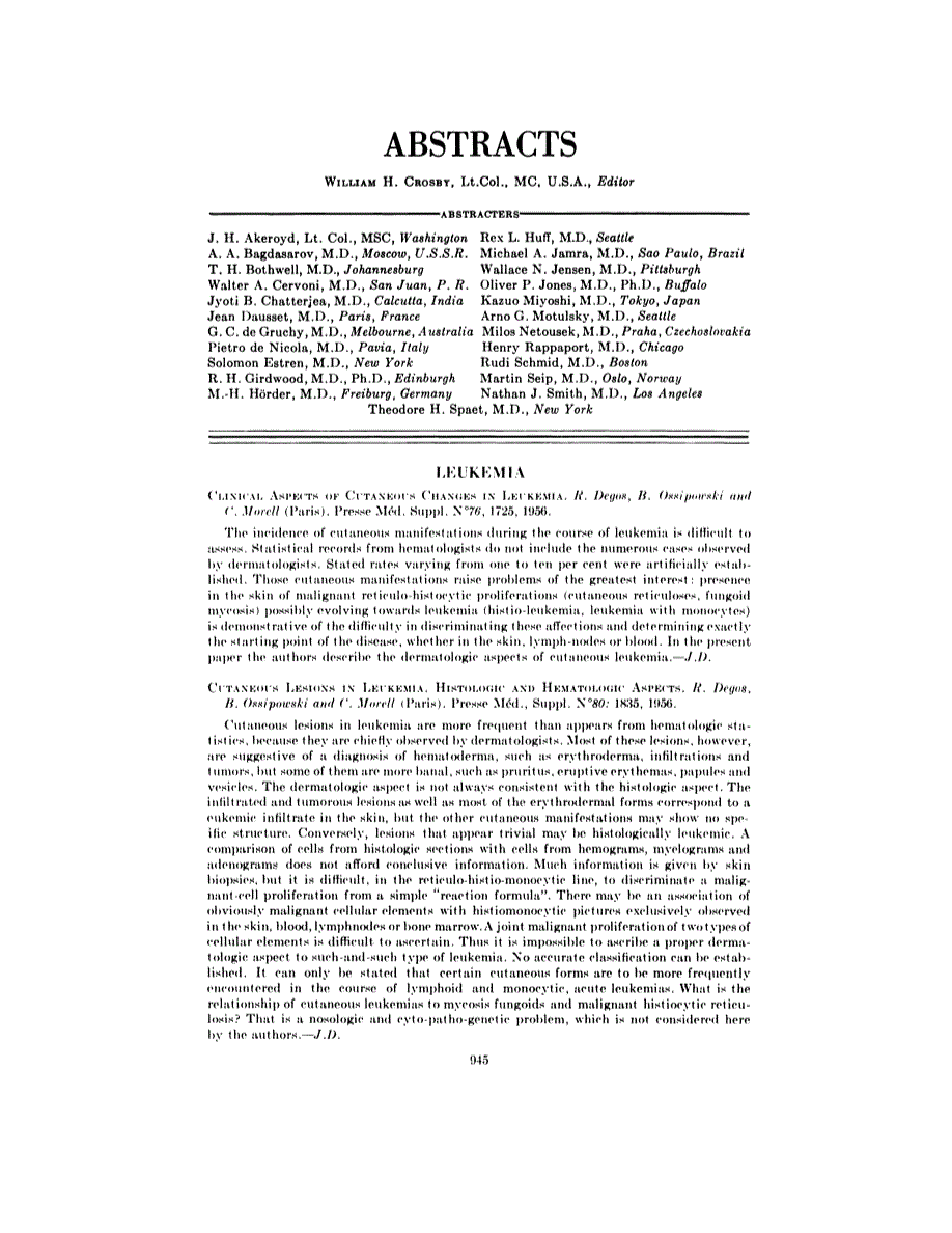 First page of ABSTRACTS