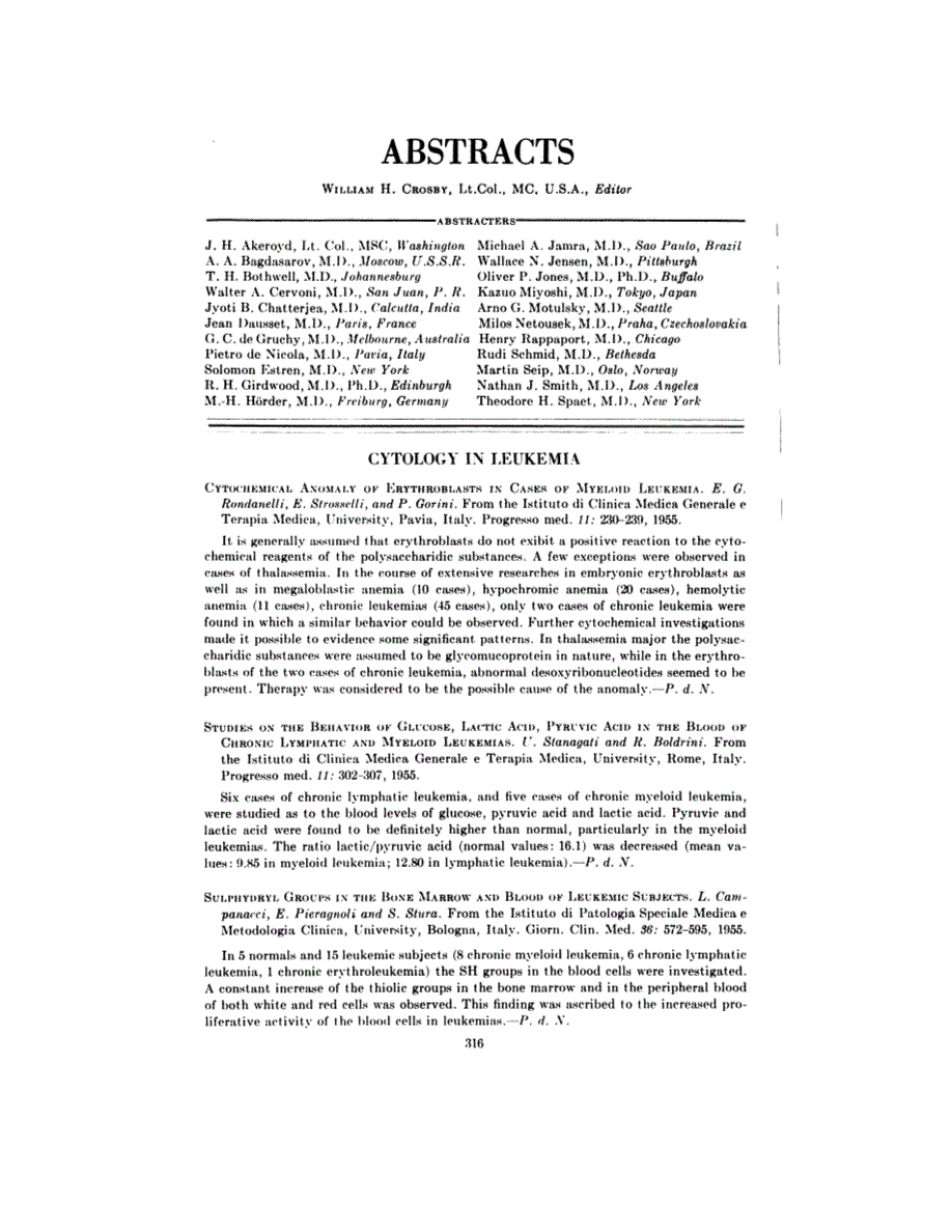 First page of ABSTRACTS