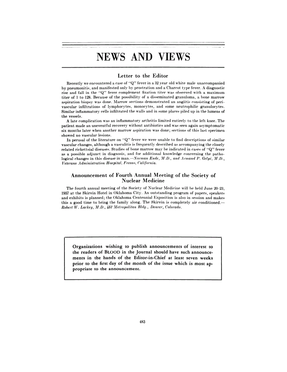 First page of NEWS AND VIEWS