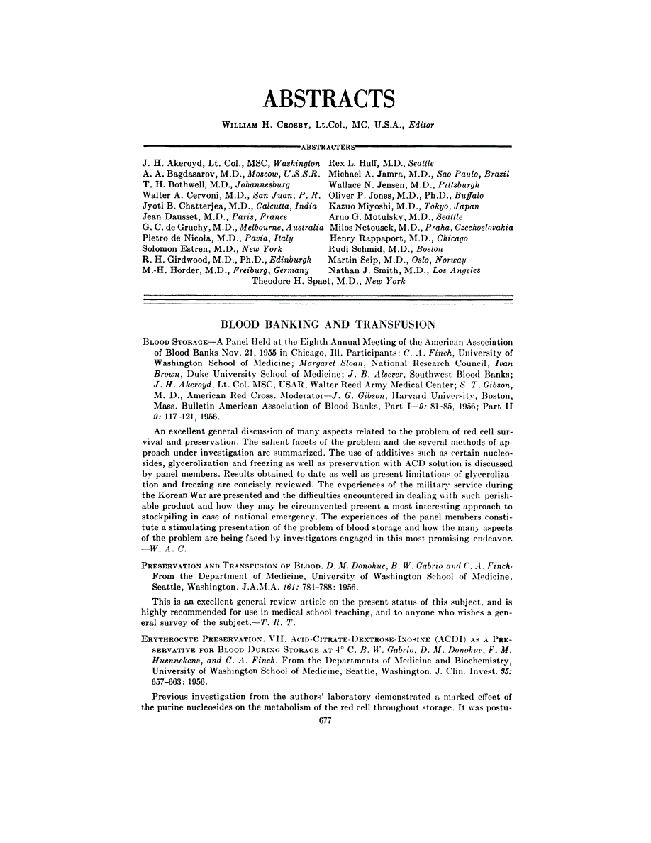 First page of ABSTRACTS