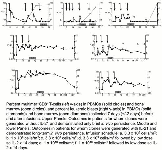 Figure 1. In vivo persistence of WT1-specific CTL clones and effect on leukemia disease burden