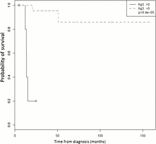 Figure 2. Overall survival according to HGs status at TP3.