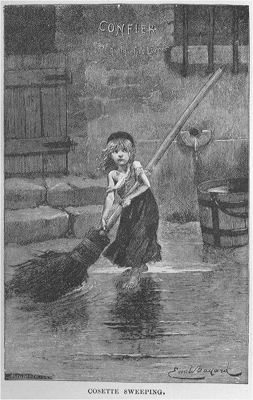 Cosette as depicted in a painting on the cover of the novel Les Misérables11