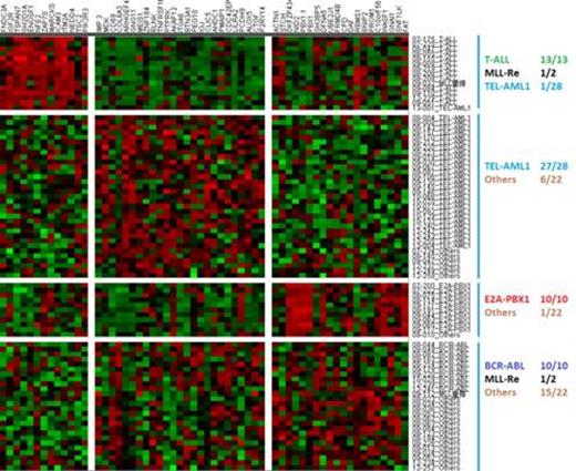 Figure 1. Hierarchical clustering analysis of pediatric ALL subtypes.