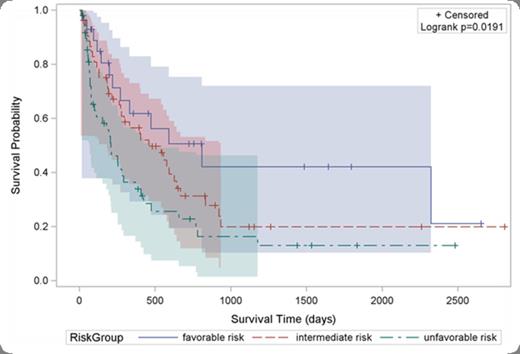 Figure 1. Survival Curves with 95% CI by Risk Group