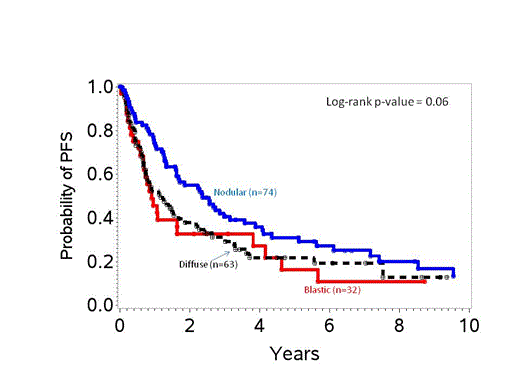 Figure 1. PFS of different subtypes of MCL