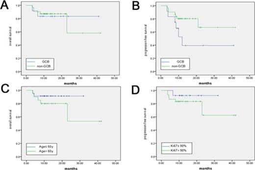 Figure 2. Kaplan-Meier curve shows clinical prognostic variables and their relationship to OS and/or PFS.