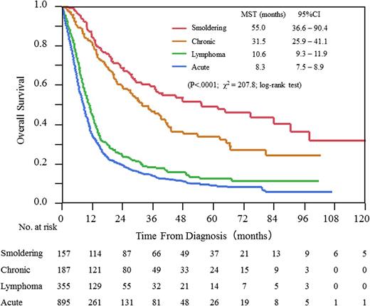 Figure 2. OS according to the clinical subtypes.