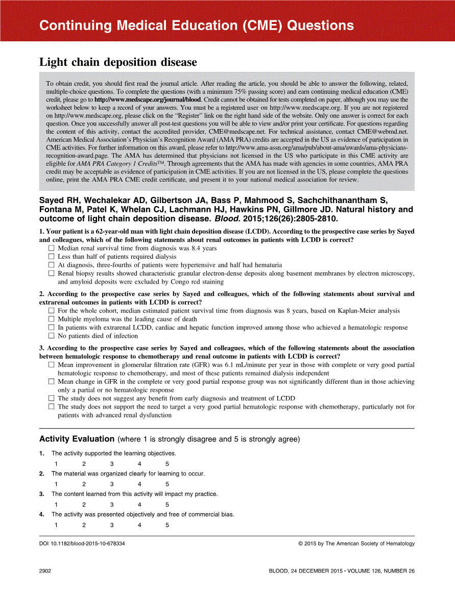 First page of Light chain deposition disease