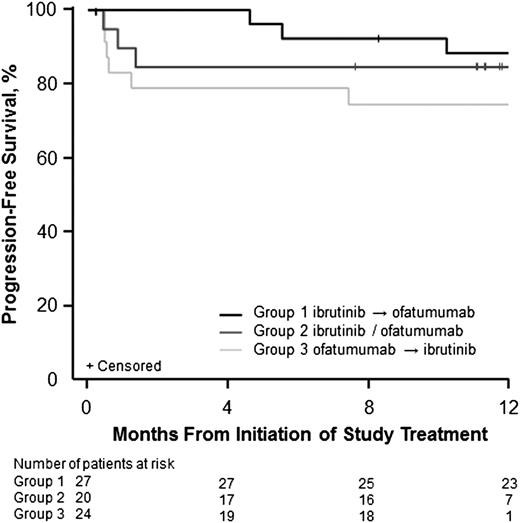 Figure 3. Kaplan-Meier curves of PFS by group.
