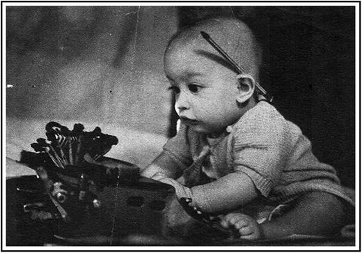 Figure 1. The early training of a Blood editor, circa 1944. This untouched photograph was taken by Arthur Shattil.