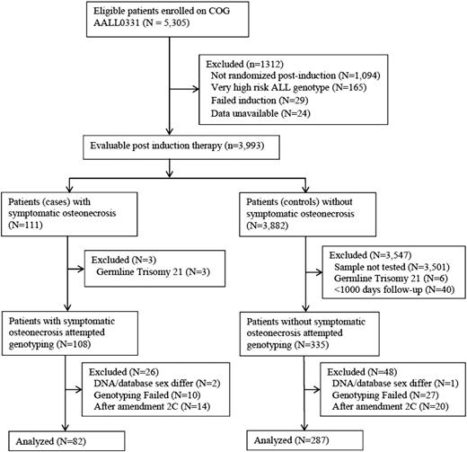 Figure 1. Consort diagram of 369 patients in discovery cohort treated on AALL0331.