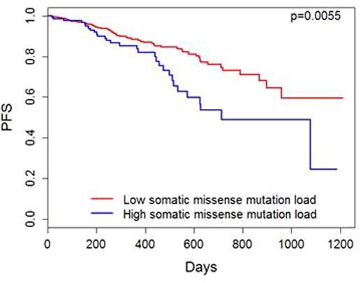 PFS and mutation load.