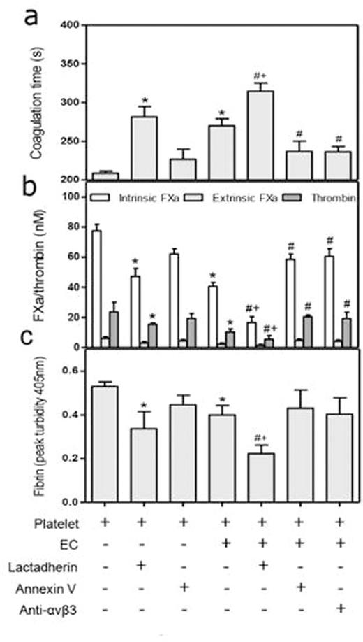Figure 1. Effect of lactadherin-mediated phagocytosis on procoagulant activity and fibrin formation.