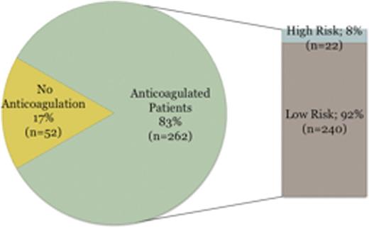 Figure 1. VTE risk assessment of anticoagulated patients who met admission criteria