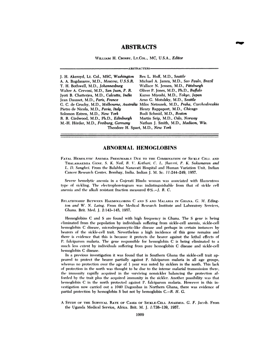 First page of ABSTRACTS