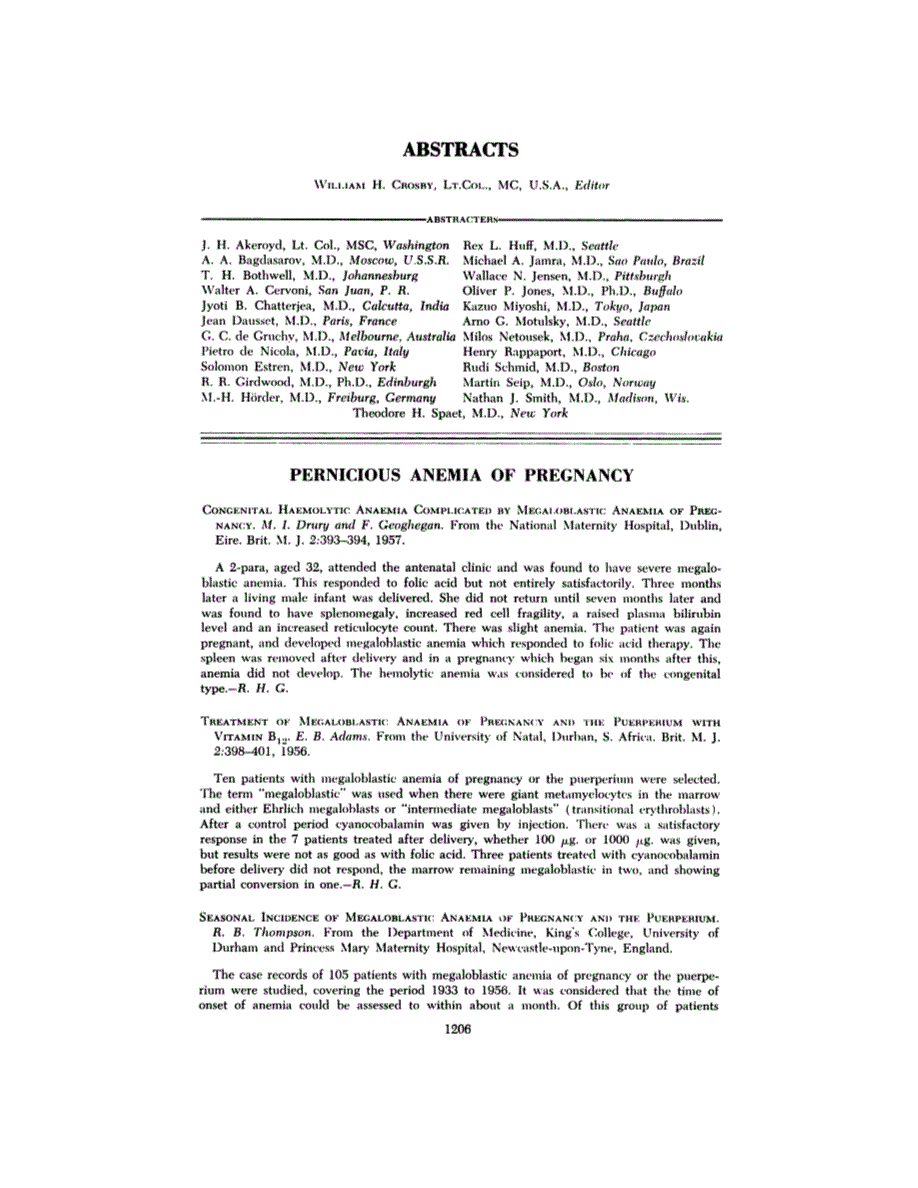 First page of ABSTRACTS