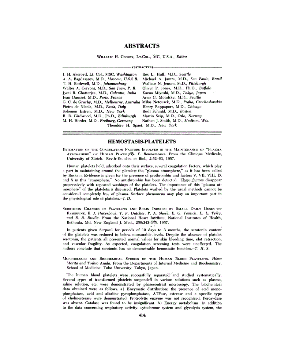First page of ABSTRACTS