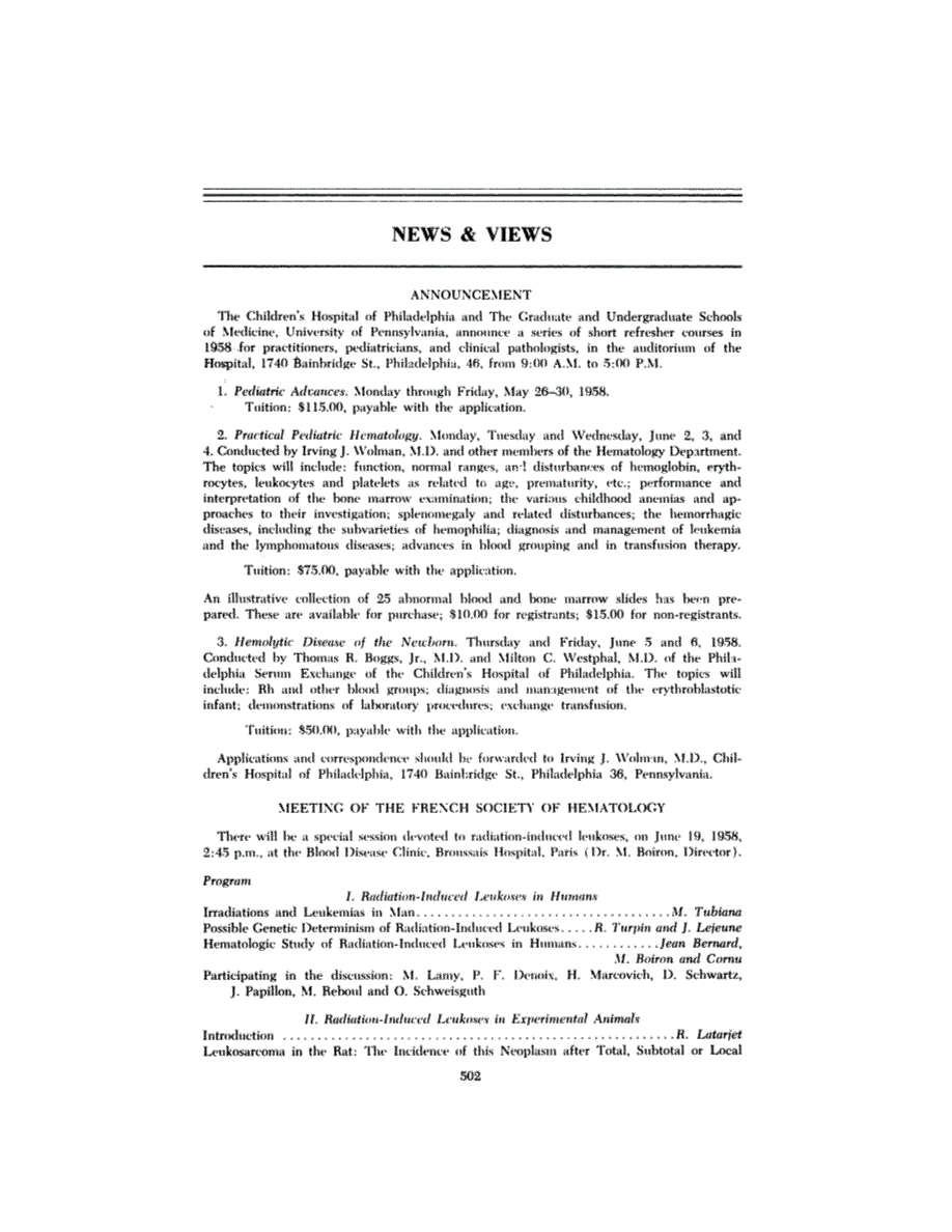 First page of NEWS & VIEWS