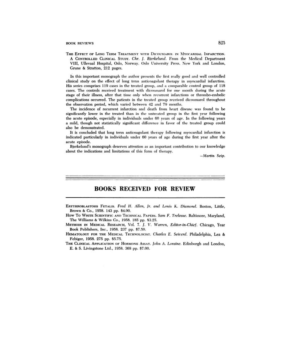 First page of BOOKS RECEIVED FOR REVIEW